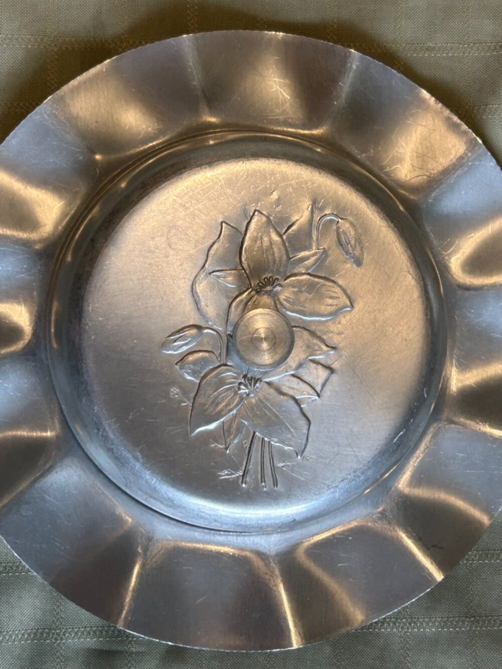 Vintage 1950s Aluminum Butter Dish with Lid – Round Mid‑Century Kitchenware
